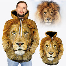 Laden Sie das Bild in den Galerie-Viewer, 3D Löwe Kapuzenpullover