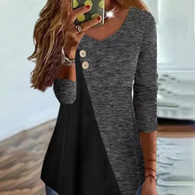 Laden Sie das Bild in den Galerie-Viewer, Langärmliges Kontrastierendes T-Shirt mit V-Ausschnitt