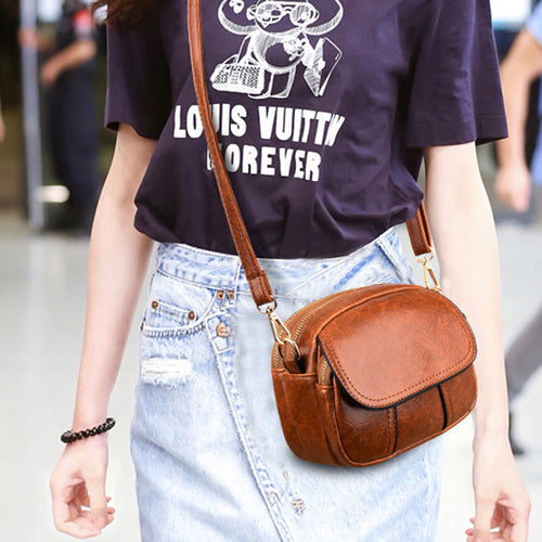 Damen Vielseitige Umhängetasche aus weichem Leder