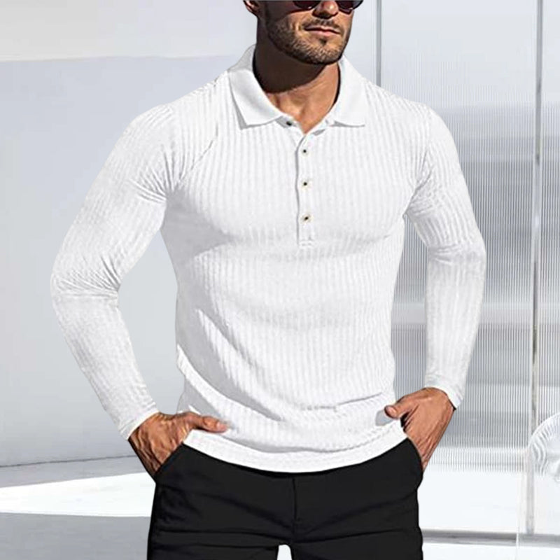 Langärmliger Elastischer Polopullover