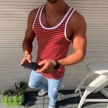 Laden Sie das Bild in den Galerie-Viewer, Gestreiftes lässiges Tanktop für Herren