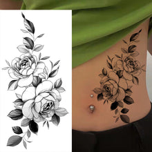 Laden Sie das Bild in den Galerie-Viewer, Skizze Blume Tattoo Aufkleber