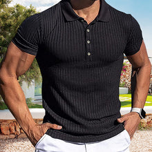 Laden Sie das Bild in den Galerie-Viewer, Kurzärmliges sportliche T-Shirt für Herren mit Revers