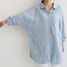 Laden Sie das Bild in den Galerie-Viewer, Damen Loses  Baumwoll-Leinen-Shirt
