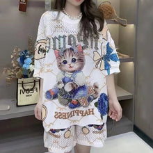 Laden Sie das Bild in den Galerie-Viewer, Süßes Kurzarm-T-Shirt mit Pailletten