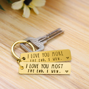"I Love You More The End I Win" Lustiger Weihnachtsgeschenk-Schlüsselanhänger🎁