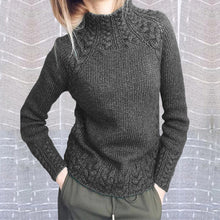 Laden Sie das Bild in den Galerie-Viewer, Damen Einfarbiger, strukturierter Pullover