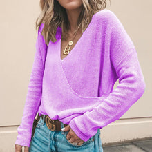 Laden Sie das Bild in den Galerie-Viewer, Eleganter Pullover mit V-Ausschnitt