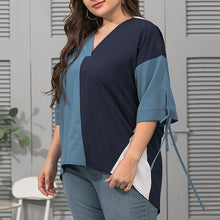 Laden Sie das Bild in den Galerie-Viewer, Geometrisches T-Shirt mit mittellangen Ärmeln