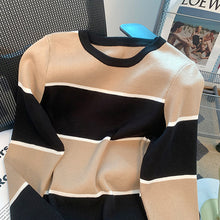 Laden Sie das Bild in den Galerie-Viewer, Langärmliger Gestreifter Strickpullover