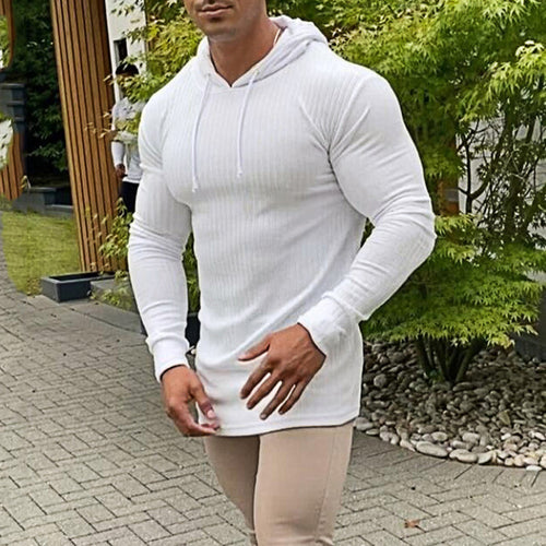 Dünnes Langarm-T-Shirt mit Kapuze