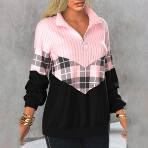 Eleganter Pullover mit V-Ausschnitt und Reißverschluss