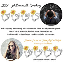 Laden Sie das Bild in den Galerie-Viewer, Tochter/Enkelin verstellbarer Sonnenblumen-Alphabet-Ring