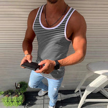 Laden Sie das Bild in den Galerie-Viewer, Gestreiftes lässiges Tanktop für Herren
