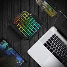 Laden Sie das Bild in den Galerie-Viewer, Einhändige farbenfrohe Gaming-Tastatur und -Maus