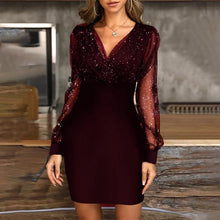 Laden Sie das Bild in den Galerie-Viewer, Tägliches einfarbiges Langarmkleid