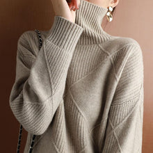 Laden Sie das Bild in den Galerie-Viewer, Damen Rollkragen Strickpullover