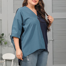 Laden Sie das Bild in den Galerie-Viewer, Geometrisches T-Shirt mit mittellangen Ärmeln