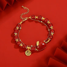 Laden Sie das Bild in den Galerie-Viewer, Rotes Achat Jade Kaninchen Armband