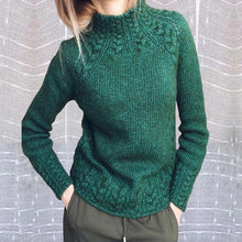 Laden Sie das Bild in den Galerie-Viewer, Damen Einfarbiger, strukturierter Pullover
