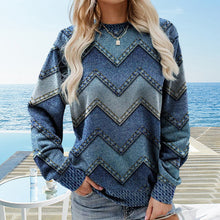 Laden Sie das Bild in den Galerie-Viewer, Damen Pullover mit langen Ärmeln mit Printmuster