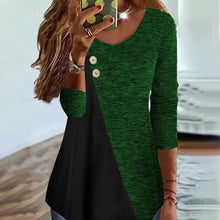 Laden Sie das Bild in den Galerie-Viewer, Langärmliges Kontrastierendes T-Shirt mit V-Ausschnitt