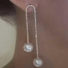 Laden Sie das Bild in den Galerie-Viewer, Elegante Diamant-Quastenperlenohrringe