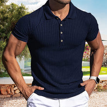 Laden Sie das Bild in den Galerie-Viewer, Kurzärmliges sportliche T-Shirt für Herren mit Revers