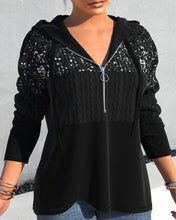 Laden Sie das Bild in den Galerie-Viewer, Hoodie mit Reißverschluss und Pailletten