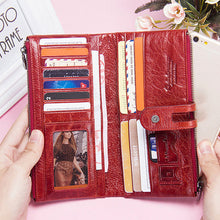 Laden Sie das Bild in den Galerie-Viewer, Multifunktionale Lange Geldbörse aus Leder