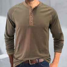 Laden Sie das Bild in den Galerie-Viewer, Langärmeliges Sportssweatshirt mit Brustknopfe Langarmpolo