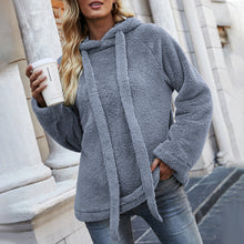 Laden Sie das Bild in den Galerie-Viewer, Einfarbiges Verdicktes Kapuzen-Sweatshirt