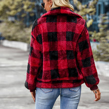 Laden Sie das Bild in den Galerie-Viewer, Karierter dicker Fleece-Mantel