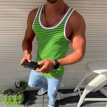 Laden Sie das Bild in den Galerie-Viewer, Gestreiftes lässiges Tanktop für Herren