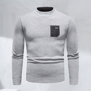 Modischer Lässiger Strickpullover mit Rundhalsausschnitt