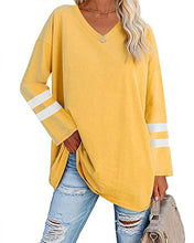 Laden Sie das Bild in den Galerie-Viewer, Gestreiftes Kontrast-Langarm-T-Shirt