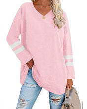 Laden Sie das Bild in den Galerie-Viewer, Gestreiftes Kontrast-Langarm-T-Shirt