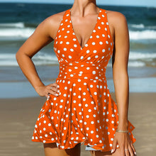 Laden Sie das Bild in den Galerie-Viewer, Konservativer Rock Polka Dot Badeanzug