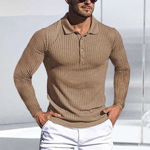 Langärmliger Elastischer Polopullover