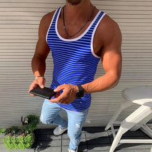 Laden Sie das Bild in den Galerie-Viewer, Gestreiftes lässiges Tanktop für Herren