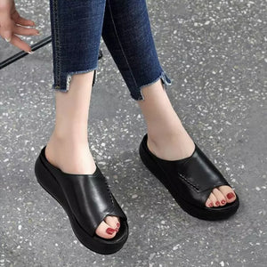Sommerliche Fischmaulsandalen mit weicher Sohle für Damen