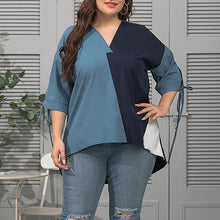 Laden Sie das Bild in den Galerie-Viewer, Geometrisches T-Shirt mit mittellangen Ärmeln