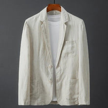 Laden Sie das Bild in den Galerie-Viewer, Einfarbige Leinenjacke für Herren