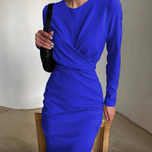 Französisches Retro-Taillen-Schlankheits-Hüftkleid in Wickeloptik