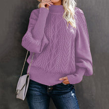 Laden Sie das Bild in den Galerie-Viewer, Lockerer Einfarbiger Langärmliger Strickpullover
