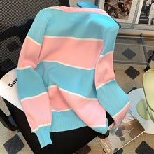 Laden Sie das Bild in den Galerie-Viewer, Langärmliger Gestreifter Strickpullover