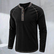 Laden Sie das Bild in den Galerie-Viewer, Langärmeliges Sportssweatshirt mit Brustknopfe Langarmpolo