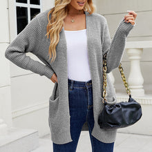 Laden Sie das Bild in den Galerie-Viewer, Mittellanger Einfarbiger Strickpullover