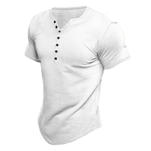 Laden Sie das Bild in den Galerie-Viewer, Männliches Einfarbiges T-Shirt mit V-Ausschnitt