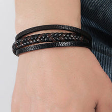 Laden Sie das Bild in den Galerie-Viewer, Naturstein Leder Geflochtenes Armband